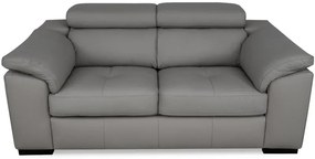 Moderná kožená pohovka LOREN II (2P), sivá (madras - 128 grey)