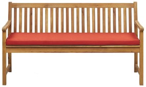 Záhradná lavica 160 cm s červeným vankúšom VIVARA Beliani