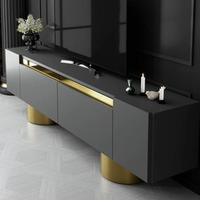 Televízny stolík Bohem antracit a zlatá farba