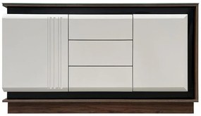 Komoda K4 145 Tmavý Orech/Kašmír/Čierny Mramor