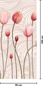 Fototapeta na dvere - Ružové tulipány (95x205cm)
