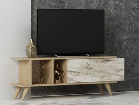 TV stolík/skrinka Tavuki (dub zafírový + mramor) . Vlastná spoľahlivá doprava až k Vám domov. 1095152