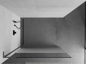 Mexen Kioto L, sprchová zástena Walk-In 110 x 200 cm, 8mm číre sklo-námraza, grafitový profil, 800-110-103-95-35