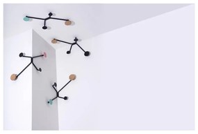 Čierny nástenný vešiak s mentolovozeleným detailom Gazzda Hook