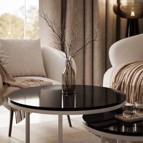 KONFERENČNÝ STOLÍK LEONARDO 2V1 KAŠMÍR + ČIERNY LESK