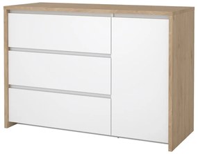 Biela/v prírodnej farbe komoda v dekore duba 119x84x48 cm Next – Tvilum