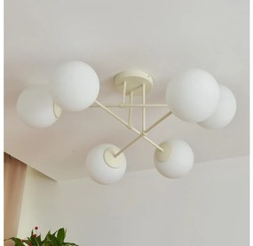 Helam Prisadené stropné svietidlo MOON 6xE27/15W/230V krémové W-2022+8020/6 SAND