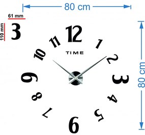 Sentop Moderné nástenné hodiny CHARLIE S035 i čierne