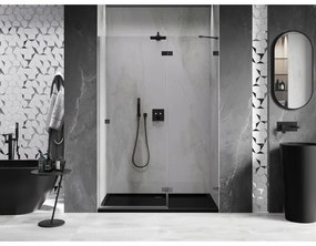 Mexen, Mexen Lunar pravé otočné sprchové dvere 140 cm, priehľadné, pištoľovo šedé kartáčované - 834-140-000-66-00-P