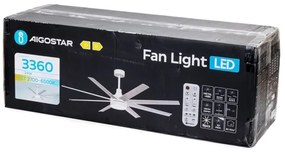 Aigostar - LED Stmievateľný stropný ventilátor LED/24W/230V 2700-6500K + DO biela