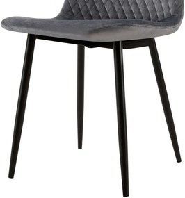 Stolička Giverny zamat - tmavo šedá
