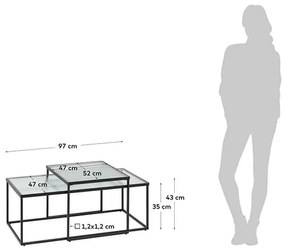 Set odkladacích stolíkov akemi 97 x 47/47 x 52 MUZZA