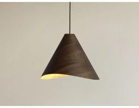 Drevený závesný luster s lankom 1xE27/60W/230V pr. 33 cm masív/orech/kaučukovník