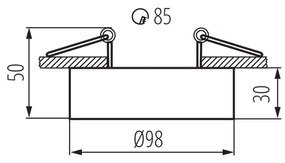 KANLUX Stropné vstavané bodové svietidlo MINI RORT, 98 mm, okrúhle, biele