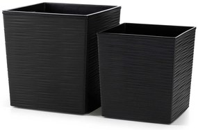 PLASTOVÝ KVETINÁČ FLORE RIFLO 30X30 CM ČIERNA