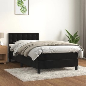 Posteľný rám boxspring s matracom čierny 80x200 cm zamat 3141511