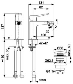 KFA Armatura 4527-015-31 - Bidetová batéria s odtokovou súpravou MALAGA, kartáčované zlato