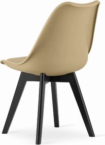 AKCIA Béžová stolička BALI MARK s čiernymi nohami II. akosť
