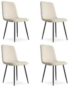 Jedálenský set 1 + 4, stôl CITY 110x75 cm dub artisan + krémová jedálenská stolička RIFT s čiernymi nohami