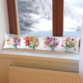 Vankúšik proti prievanu KVETY V KVETINÁČI 20 x 90 cm