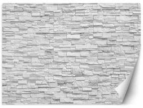 Fototapeta, Bílá kamenná zeď zeď - 150x105 cm