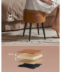 Kožený taburet CORE koňaková