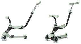 QPlay - Detská kolobežka s LED kolieskami 5 v 1 SEMA PRO zelená