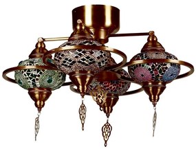 Prisadený luster YENI 4xE27/40W/230V mosadz