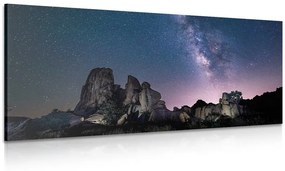 Obraz hviezdna obloha nad skalami - 100x50