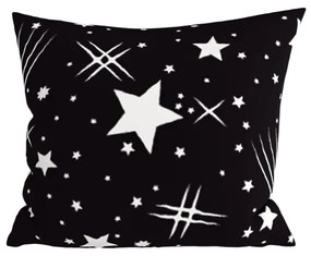 Súprava 2 ks dekoračných poťahov na vankúš z mikrovlákna NIGHT SKY 45x45 cm, čierna