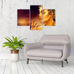 Obraz - Zlatý makeup (90x60 cm)
