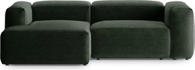 Zelená rohová pohovka (ľavý roh/s leňoškou) Bergamo – Cosmopolitan Design