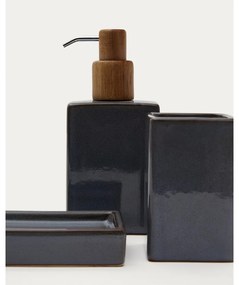 Tmavomodrý keramický kelímok na zubné kefky Silvet – Kave Home