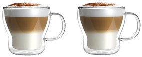 Sklenené hrnčeky v súprave 2 ks na cappuccino/dvojstenné 370 ml Bolla – Vialli Design