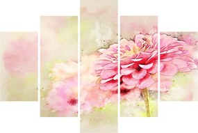 Obraz - Ružový kvet, aquarel (150x105 cm)