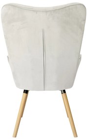 Svetlosivé zamatové kreslo COZY
