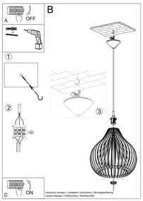 Luster na lanku APRILLA 1xE27/60W/230V