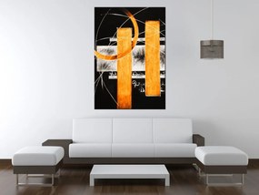 Gario Ručne maľovaný obraz Oranžové línie Rozmery: 120 x 80 cm