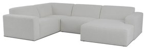 Biela rohová pohovka z textílie buklé (do "U") Roxy – Scandic