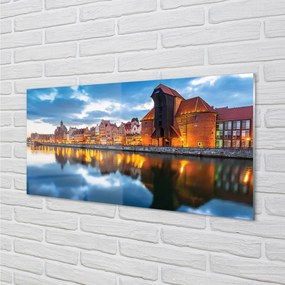 Obraz na akrylátovom skle Gdańsk riečne budovy 100x50 cm