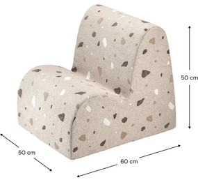 Svetlohnedé detské kresielko z textílie buklé/ženilkové Terrazzo Cloud – Wigiwama