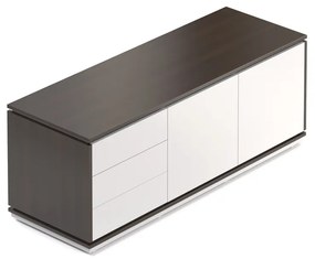 Kontajner Creator 153,6 x 53,6 cm, 3-modulový, biela / wenge