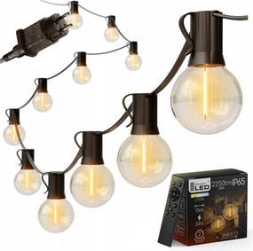 LED stmievateľná vonkajšia svetelná reťaz 25xE12/1W/24/230V 17,5 m IP65 čierna + DO