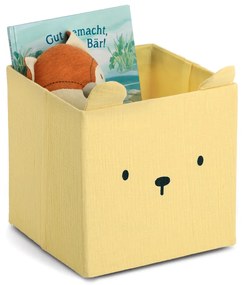 Úložné boxy na hračky, štvorcový tvar MUŠELÍN, žltá, 28x28x28