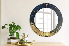 Okrúhle ozdobné zrkadlo Modrý mramor fi 50 cm