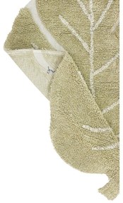 Kaki prateľný ručne tkaný bavlnený detský koberec 75x100 cm Mini Monstera Olive – Lorena Canals