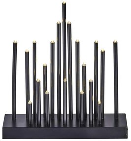 LED Vianočný svietnik 20xLED/3xAA čierna