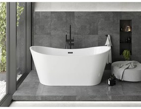 Mexen Montana, voľne stojaca vaňa 180 x 80 cm, biela, čierny matný prepad, 52011808000-70