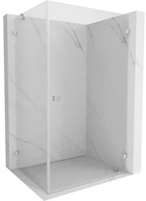 Mexen Lunar-B pravostranný výklopný sprchový kút 90 x 70 cm, číre sklo, brúsená oceľ, 832-090-070-97-00-P