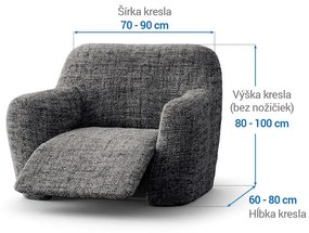 Bielastické poťahy VITTORIA šedá relaxačné kreslo (š. 70 - 90 cm)